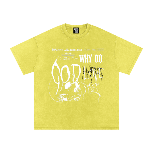 “GOD HATE ME” Spring Yellow Oversized Shirt